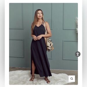 SheBird Savannah Strappy Maxi Bra Dress Size 3/S-M Black